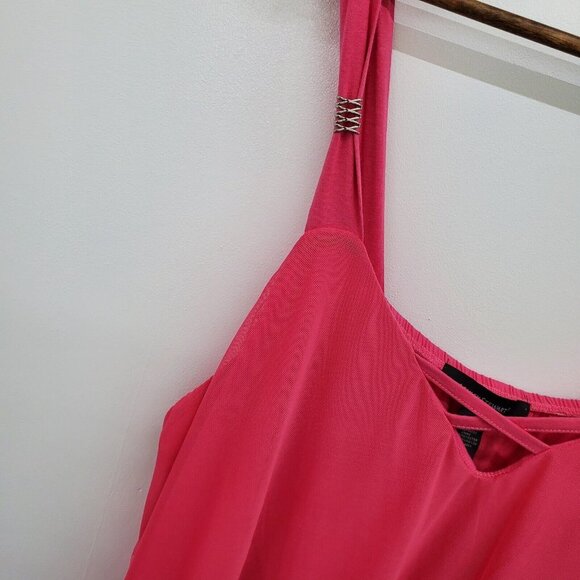 Ashley Stewart Womens Sleeveless Pink Tank Top Plus Size 26/28 Criss Cross Neck - Picture 4 of 10